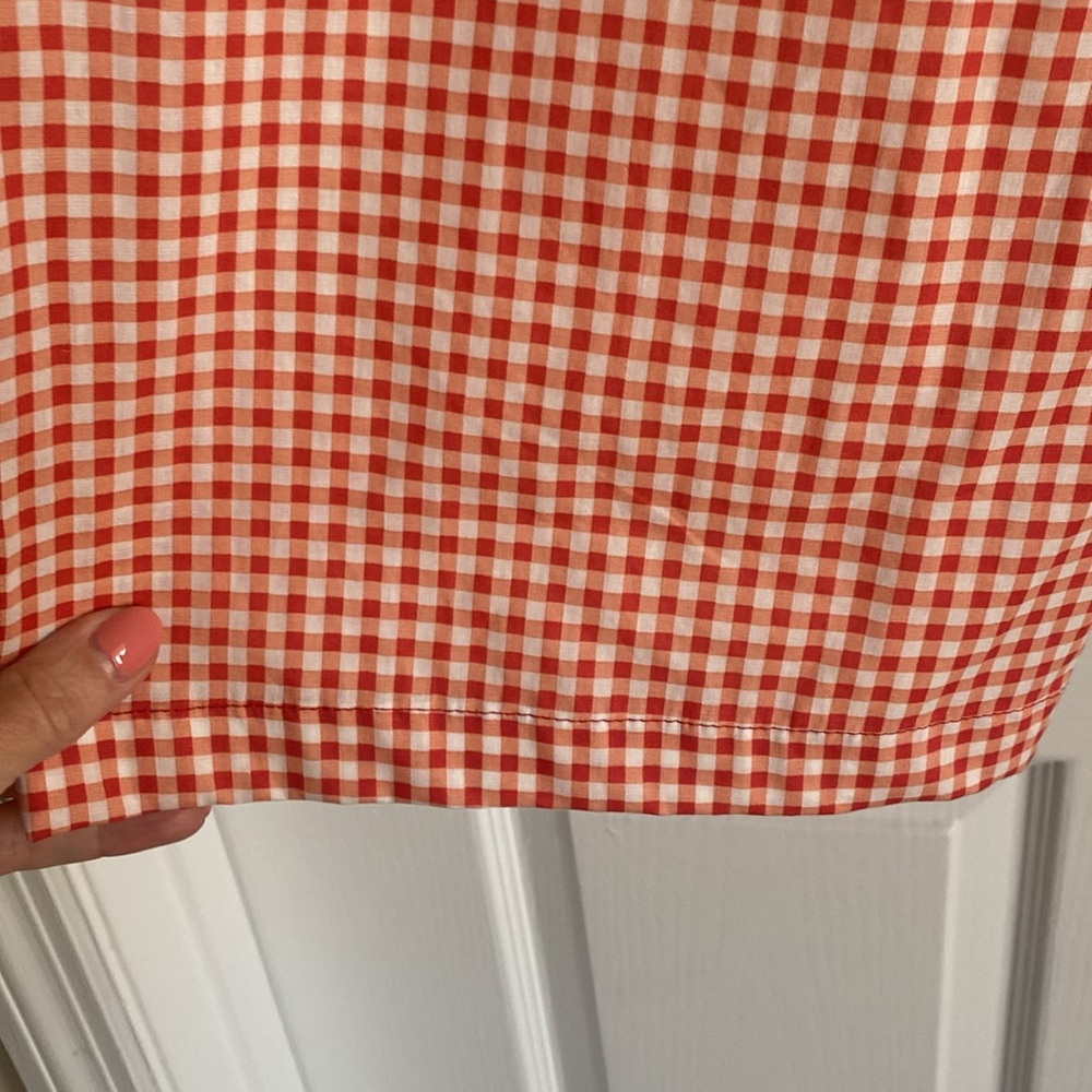EUC LA GLOW "Coral 🪸 Red❤️ Gingham Check🏁 100% Cotton🙌🏻 Pants" Sz Small - Picture 5 of 10